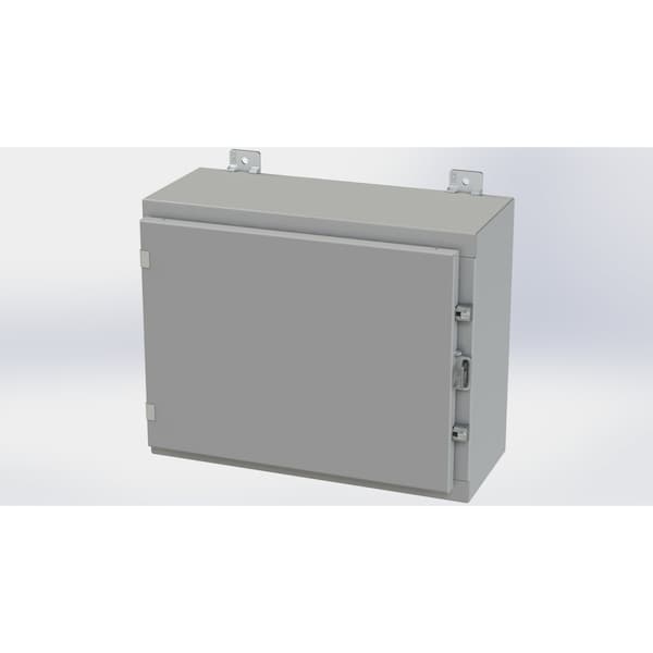 Clamps with Padlock Hasp Electrical Enclosures, 16 in H, 8 in D, 20 in W, NEMA 4, Carbon Steel